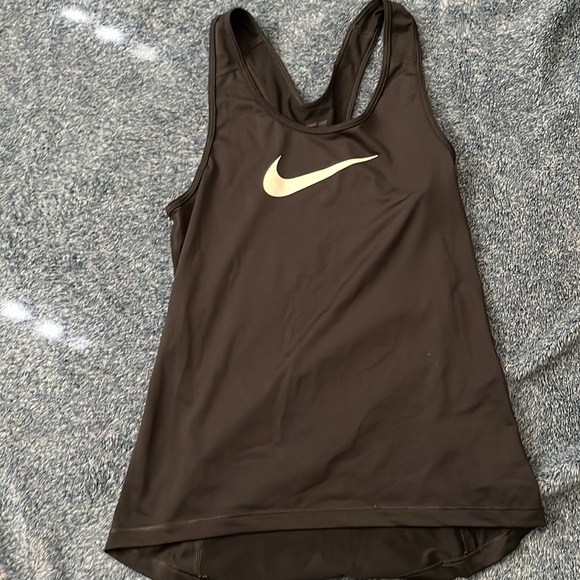 Black Nike check racer back shirt - Picture 2 of 2